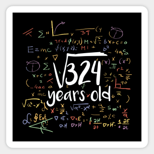 Square Root Of 324 18th Birthday 18 Year Old Gift Sticker